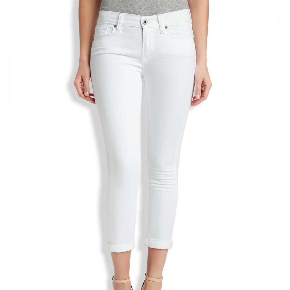 Lucky Brand White Straight-Leg Brooke Cropped Jeans size 4